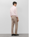 Tobacco color bird's eye chino pants - Man | Roberto Verino