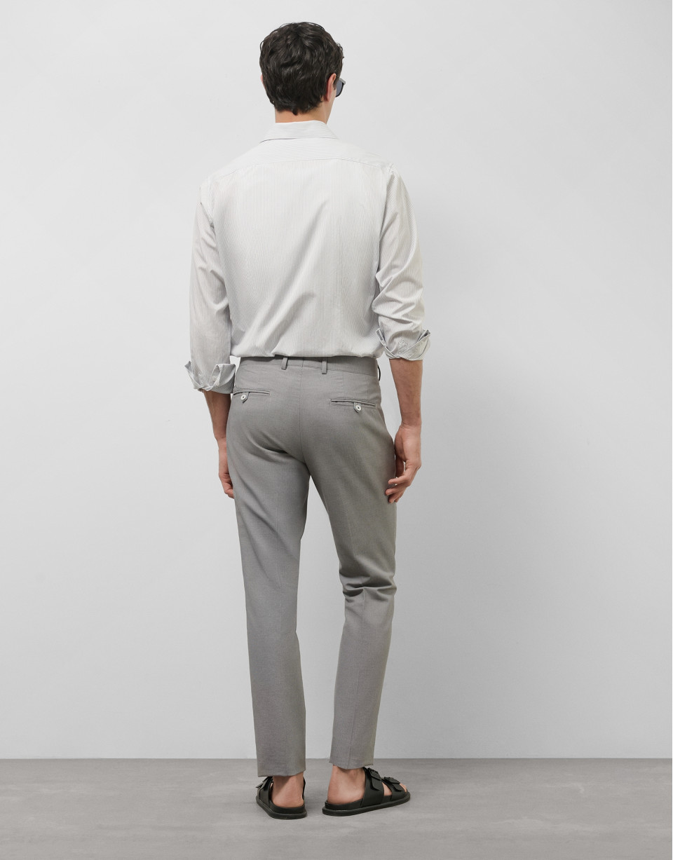 Light gray bird's eye chino pants - Man | Roberto Verino