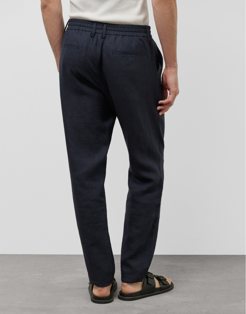 Pantalón pinzas lino azul - Hombre - PV2025 | Roberto Verino