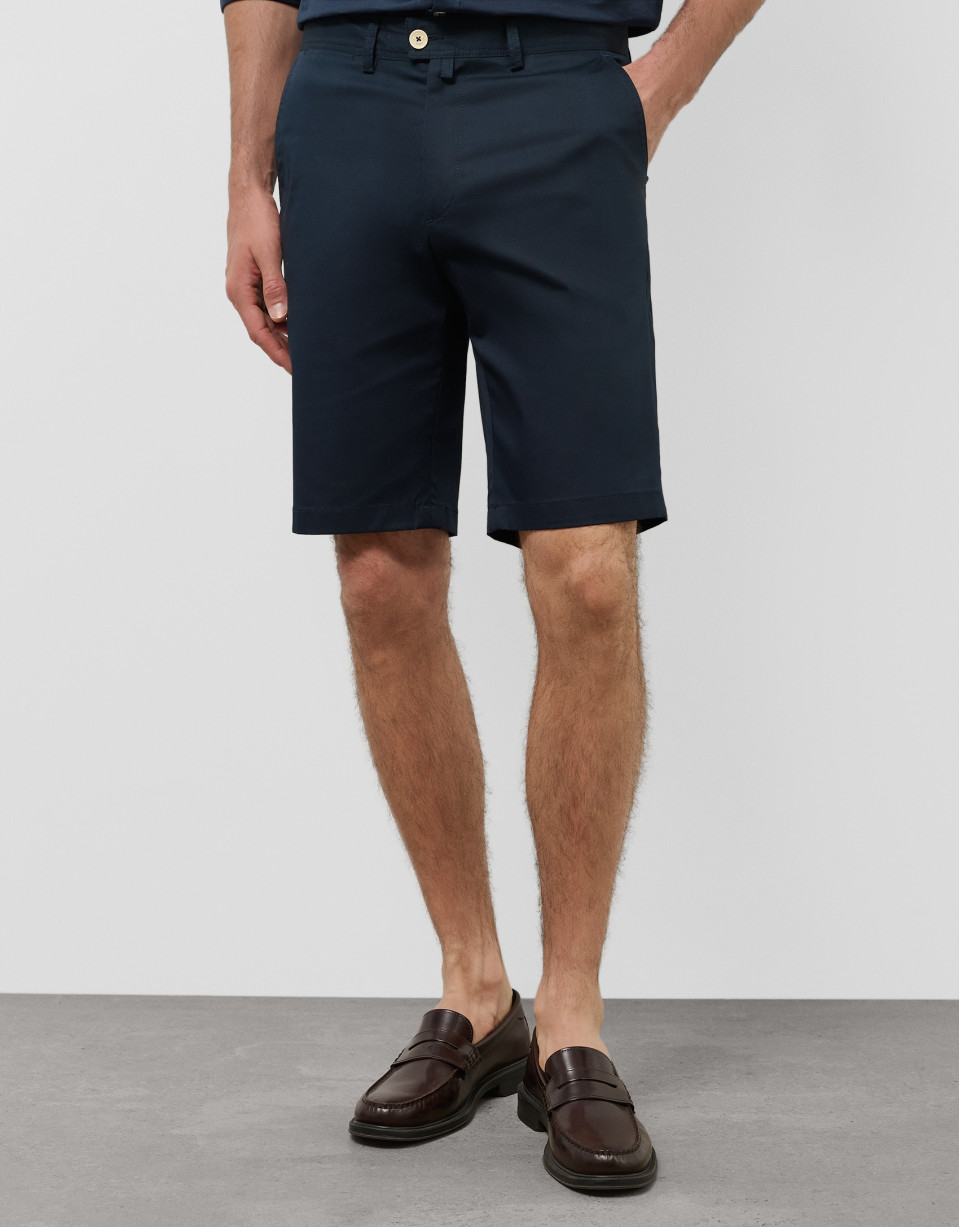 Blue cotton bermudas short - Man - SS2025 | Roberto Verino