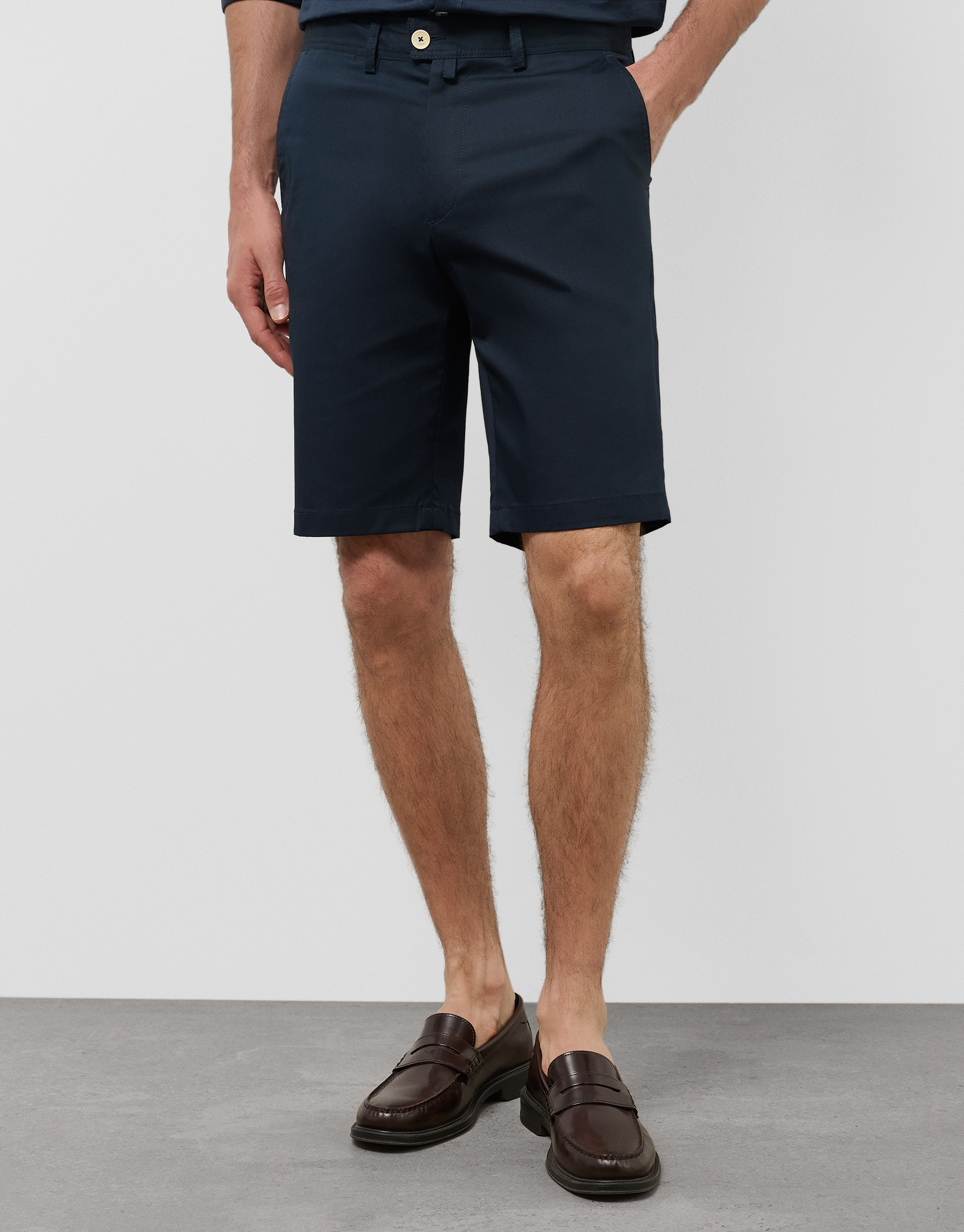 Blue cotton bermudas short - Man - SS2025 | Roberto Verino