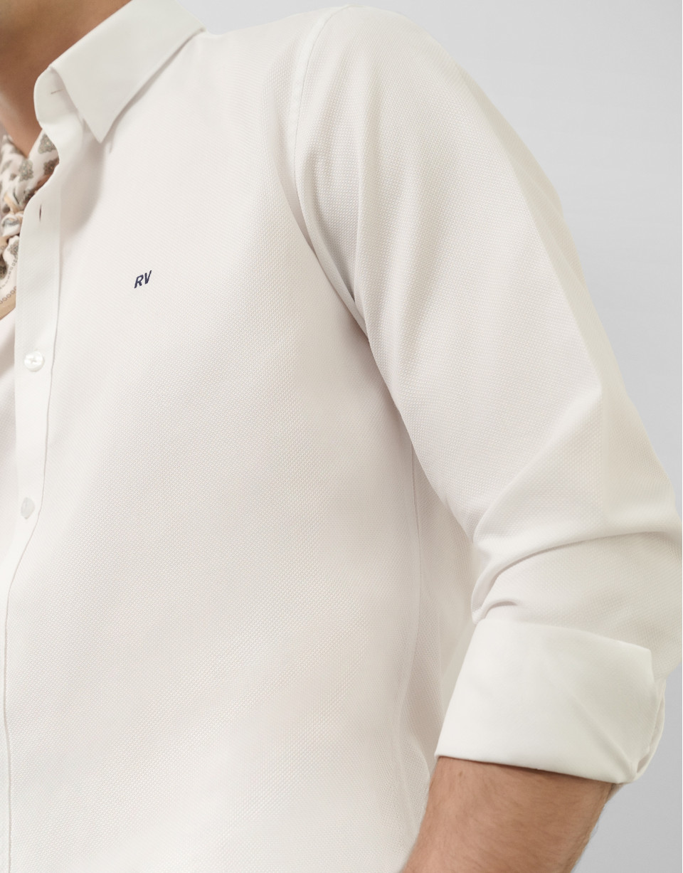 Camisa sport regular estructura blanca - Hombre | Roberto Verino