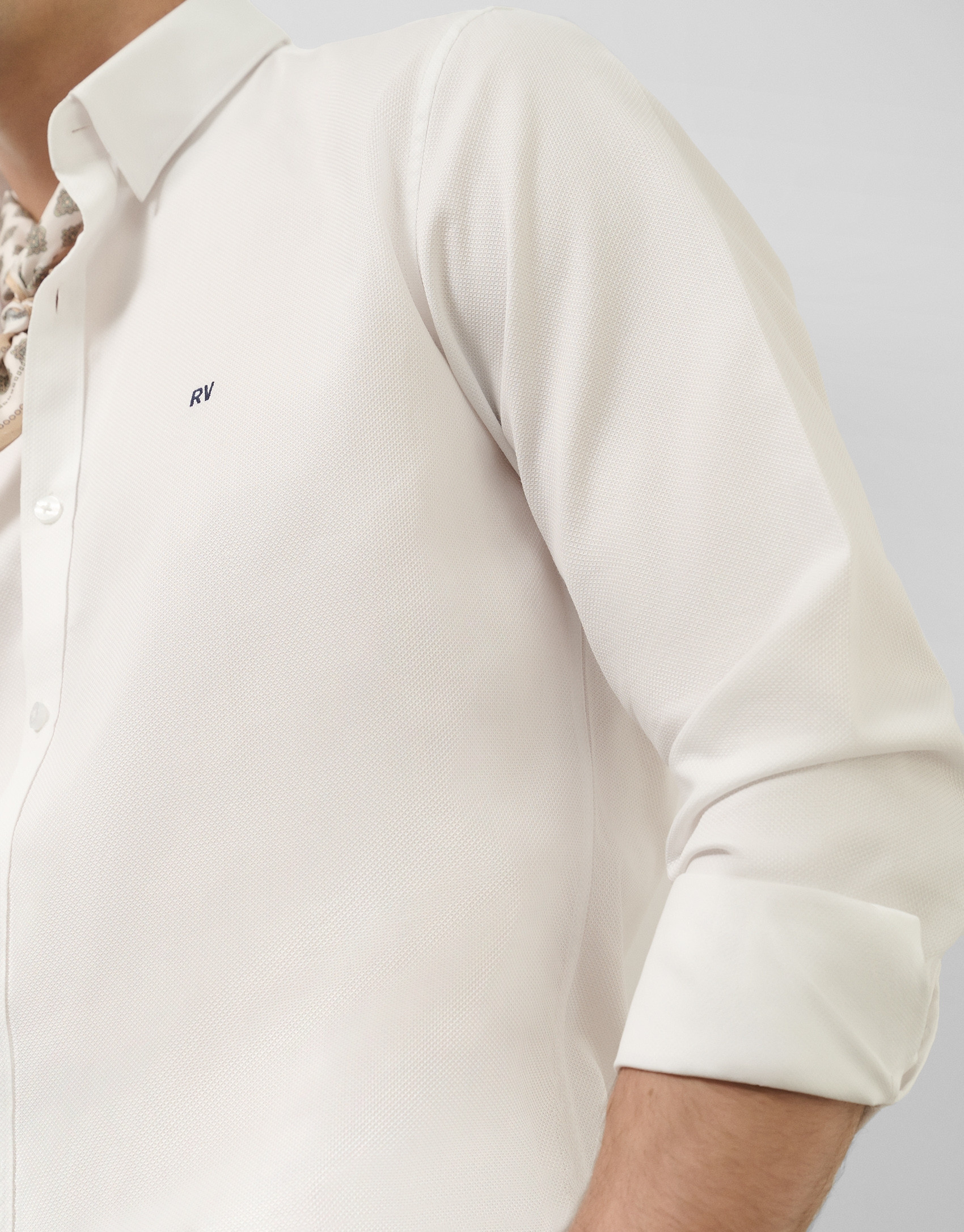 Camisa sport regular estructura blanca - Hombre | Roberto Verino