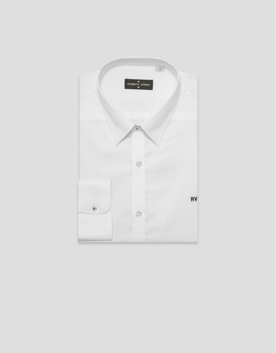 Camisa sport regular estructura blanca - Hombre | Roberto Verino
