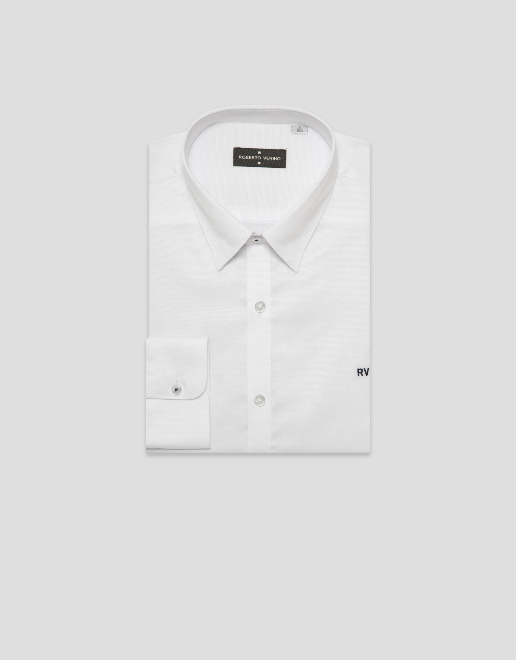 Regular white structured sport shirt - Man | Roberto Verino