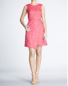 Coral dress with bare back 