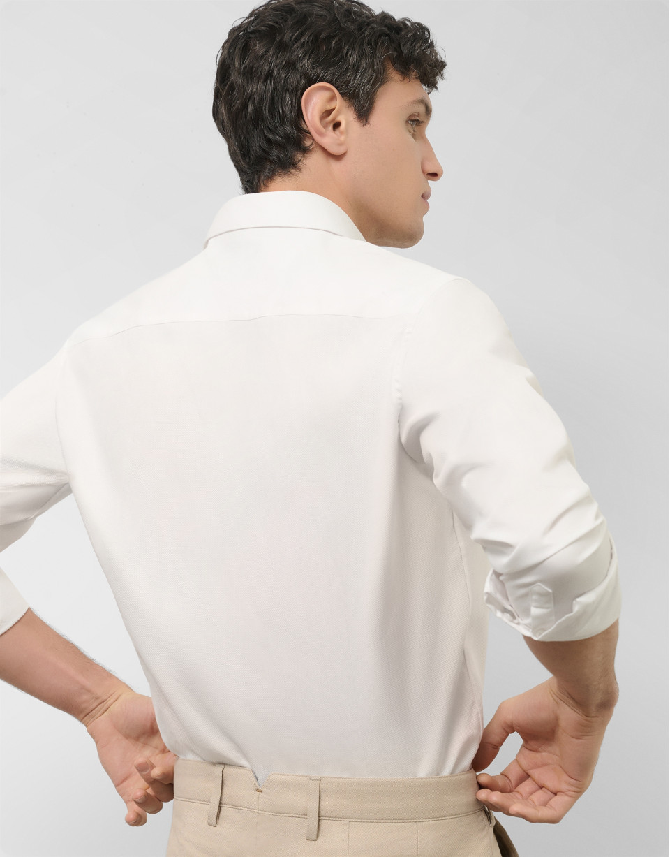 Regular white structured sport shirt - Man | Roberto Verino