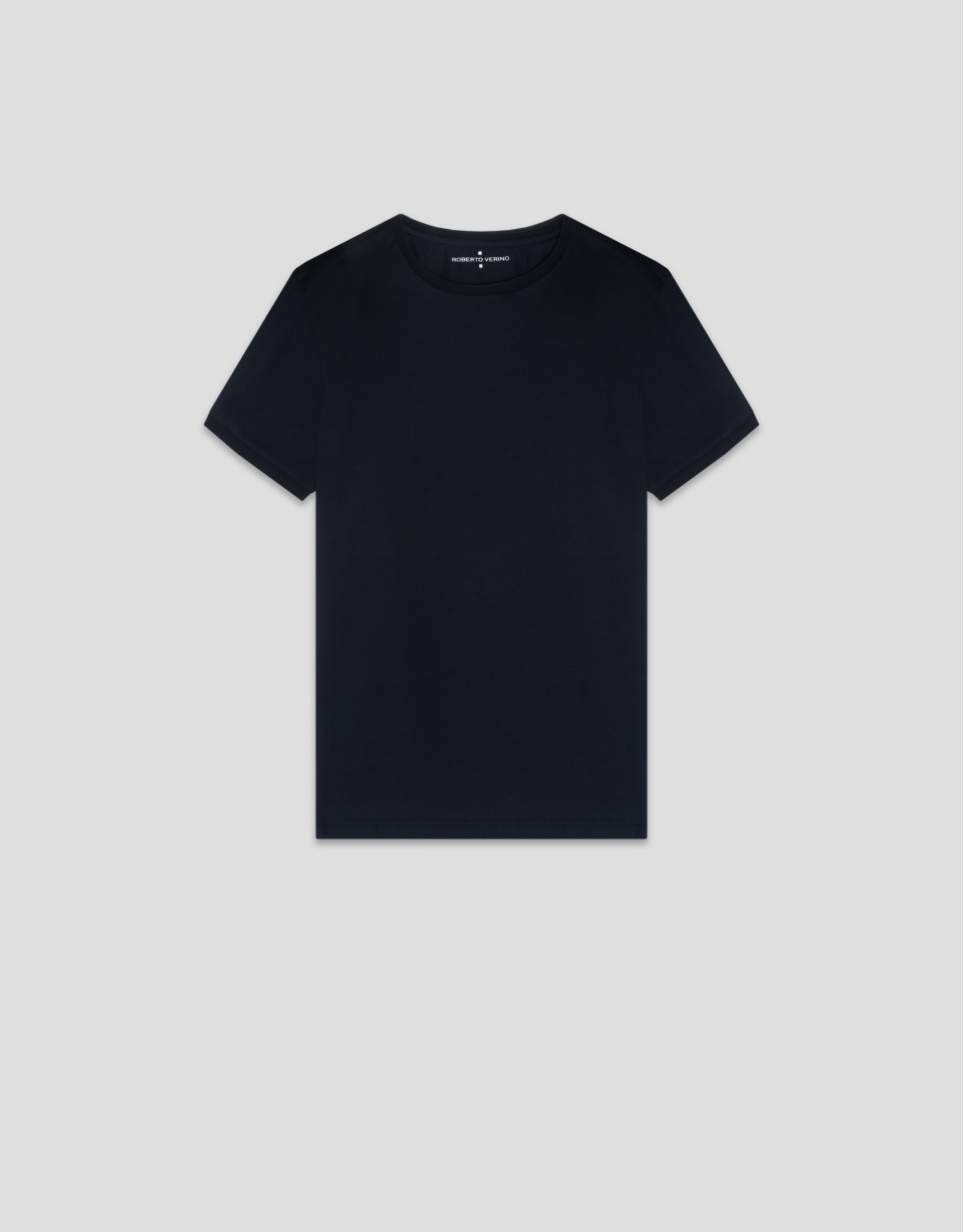 Camiseta algodón mercerizado negro - Hombre | Roberto Verino