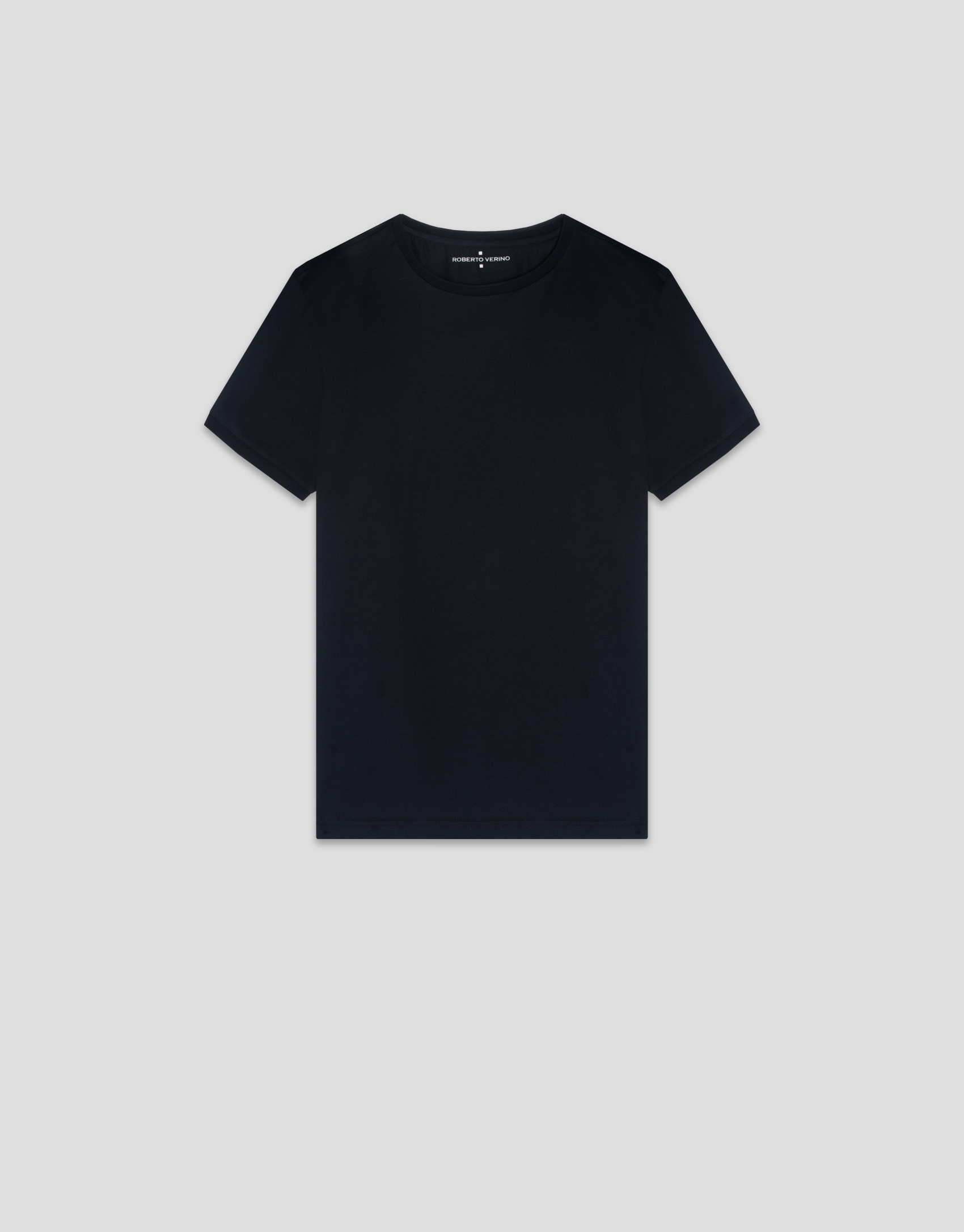 Black mercerised cotton T-shirt - Man - SS2025 | Roberto Verino