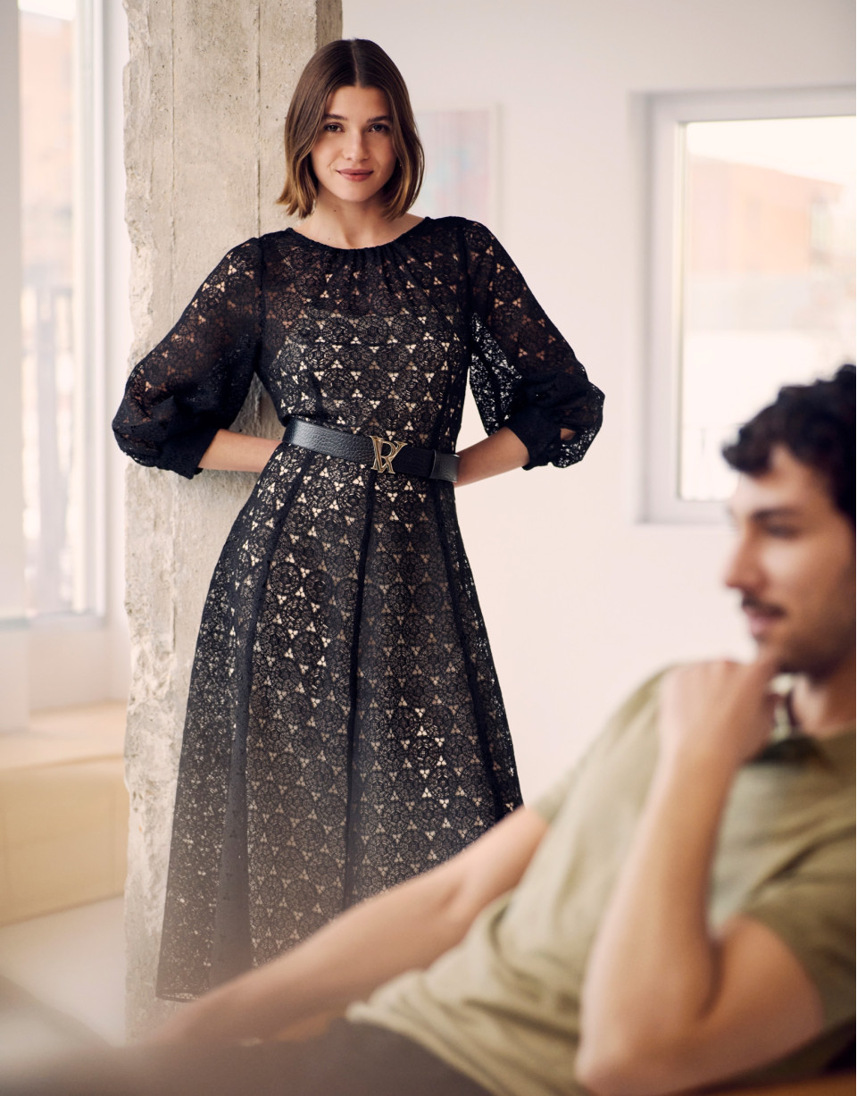 black guipure long sleeve maxi dress Black Morada Boa Guipure Maxi Dress  FARM Rio