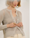 Top sisas punto calado con lúrex beige - Mujer | Roberto Verino