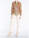 Short brown leather windbreaker