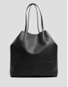 Megan shopper bag in black leather - Woman | Roberto Verino