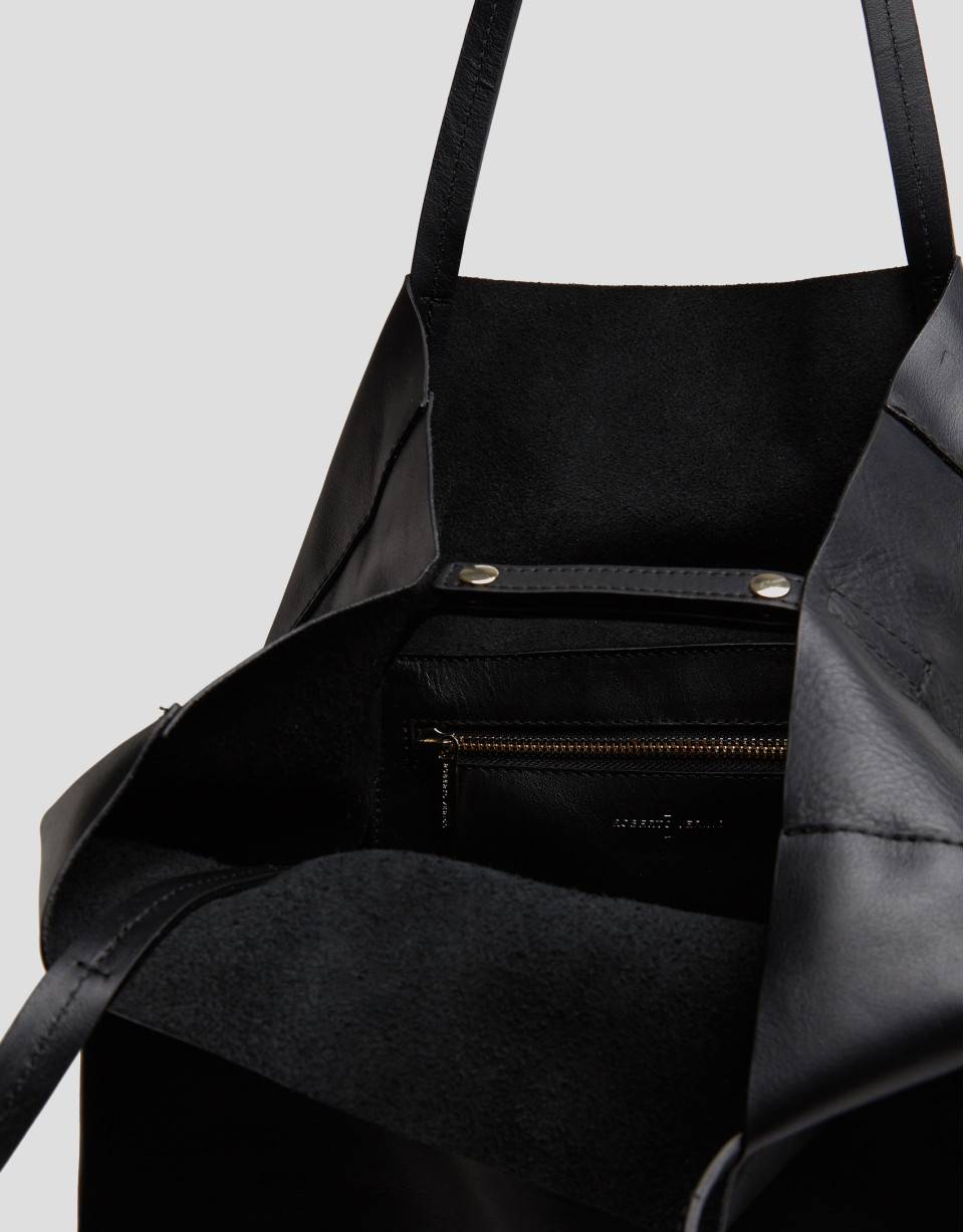 Bolso shopper Megan piel negro - Mujer - PV2025 | Roberto Verino