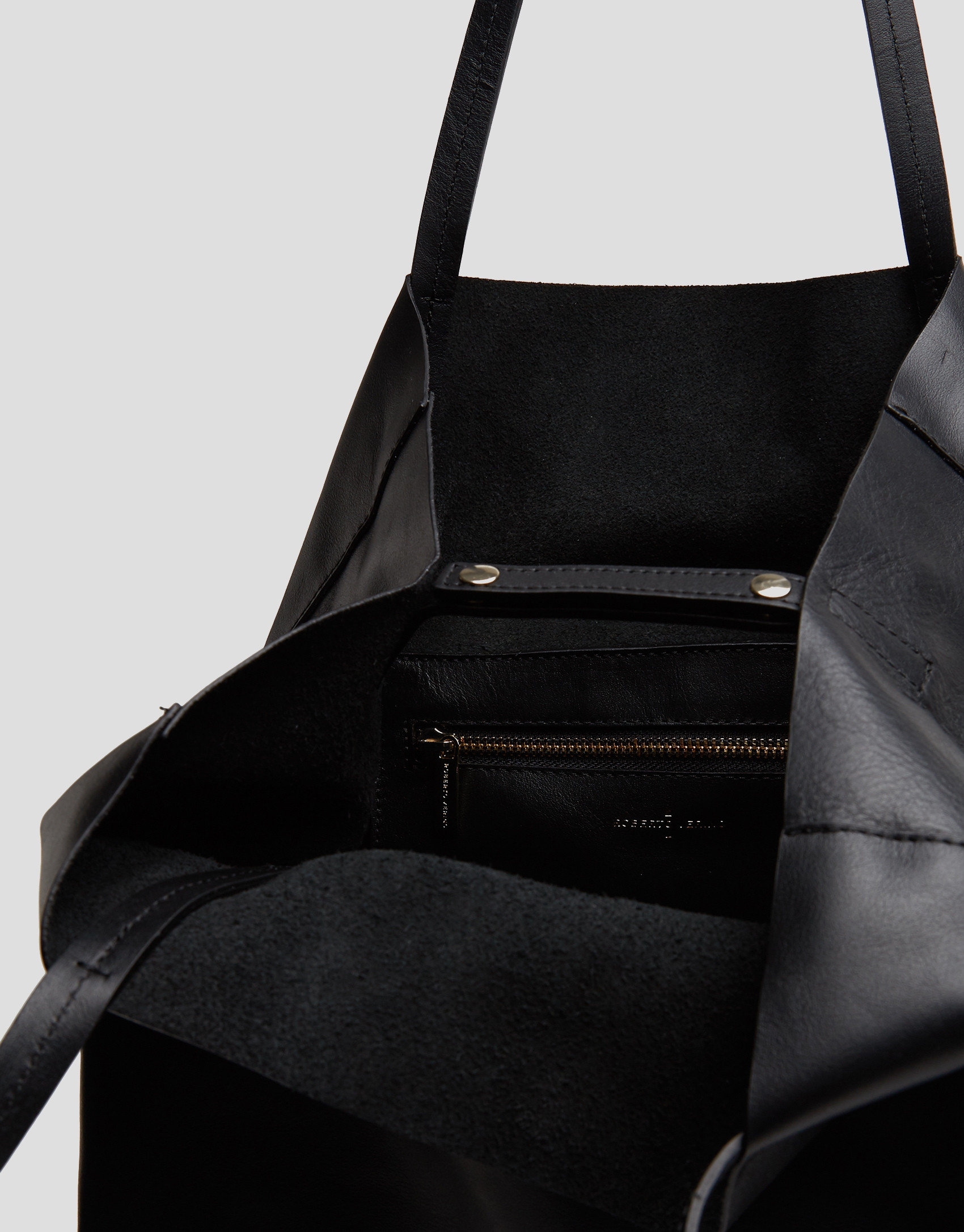 Megan shopper bag in black leather - Woman | Roberto Verino