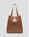 Megan Midi leather shopper bag - Woman - SS2025 | Roberto Verino