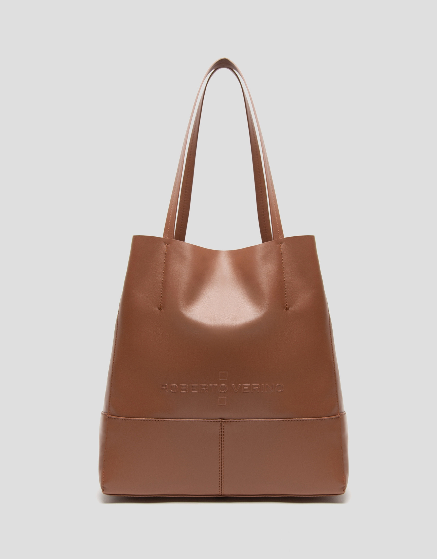 Megan Midi leather shopper bag - Woman - SS2025 | Roberto Verino