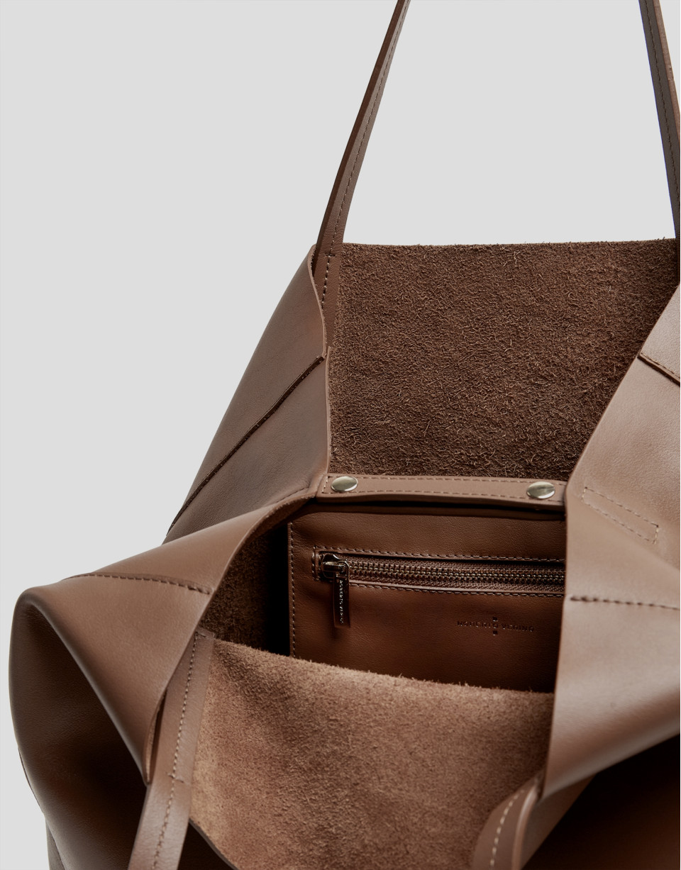Megan Midi leather shopper bag - Woman - SS2025 | Roberto Verino