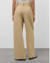 Pantalón ancho fluido twill marrón con cinturón | Roberto Verino