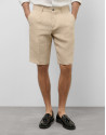 Tan linen Bermuda shorts - Man - SS2025 | Roberto Verino