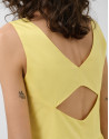 Yellow cotton sleeveless midi dress - Woman | Roberto Verino