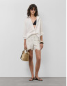 White shorts with Swiss embroidery - Woman | Roberto Verino