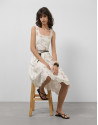 White sleeveless guipure midi dress  - Woman | Roberto Verino