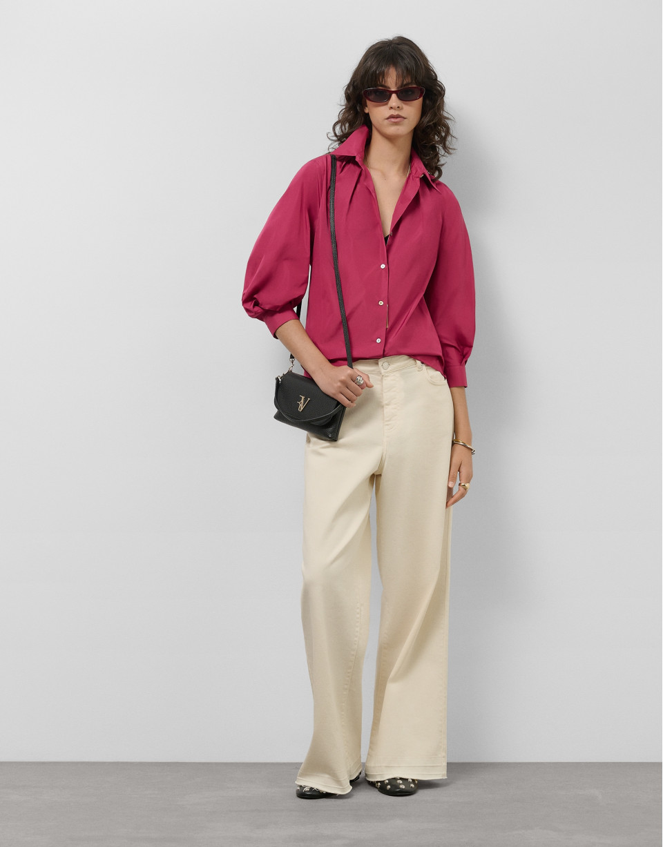 Raspberry taffeta blouse - Woman - SS2025 | Roberto Verino