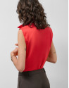 Camisa sin mangas algodón rojo - Mujer - PV2025 | Roberto Verino
