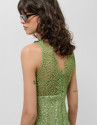 Vestido corto escote pico sin mangas guipur ... | Roberto Verino