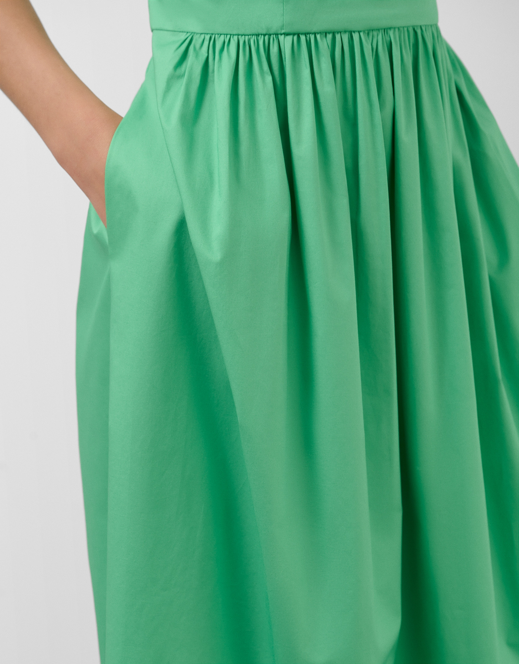 Green cotton sleeveless midi dress - Woman | Roberto Verino
