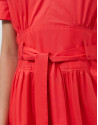 Vestido midi camisero algodón satinado rojo | Roberto Verino