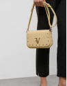 Beige leather Mini Mafalda shoulder bag - Sale | Roberto Verino