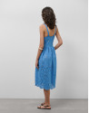 Vestido midi tirantes bordado suizo azul | Roberto Verino