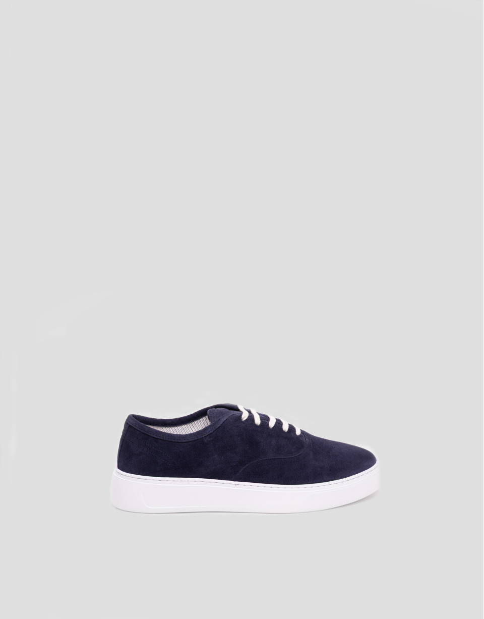 Navy suede trainers - Man - SS2025 | Roberto Verino