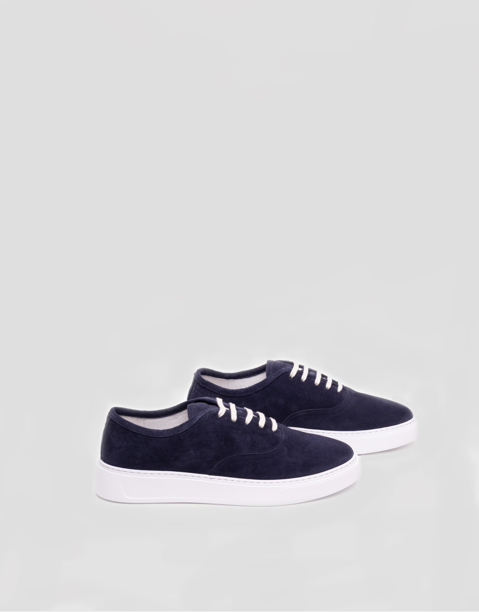 Navy suede trainers - Man - SS2025 | Roberto Verino