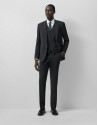 Dark grey fake plain slim fit half canvas suit | Roberto Verino