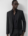 Slim fit half canvas suit in plain black - Man | Roberto Verino