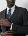 Dark grey fake plain slim fit half canvas suit | Roberto Verino