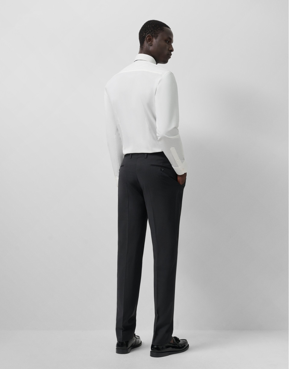 Traje half canvas slim fit liso gris oscuro | Roberto Verino