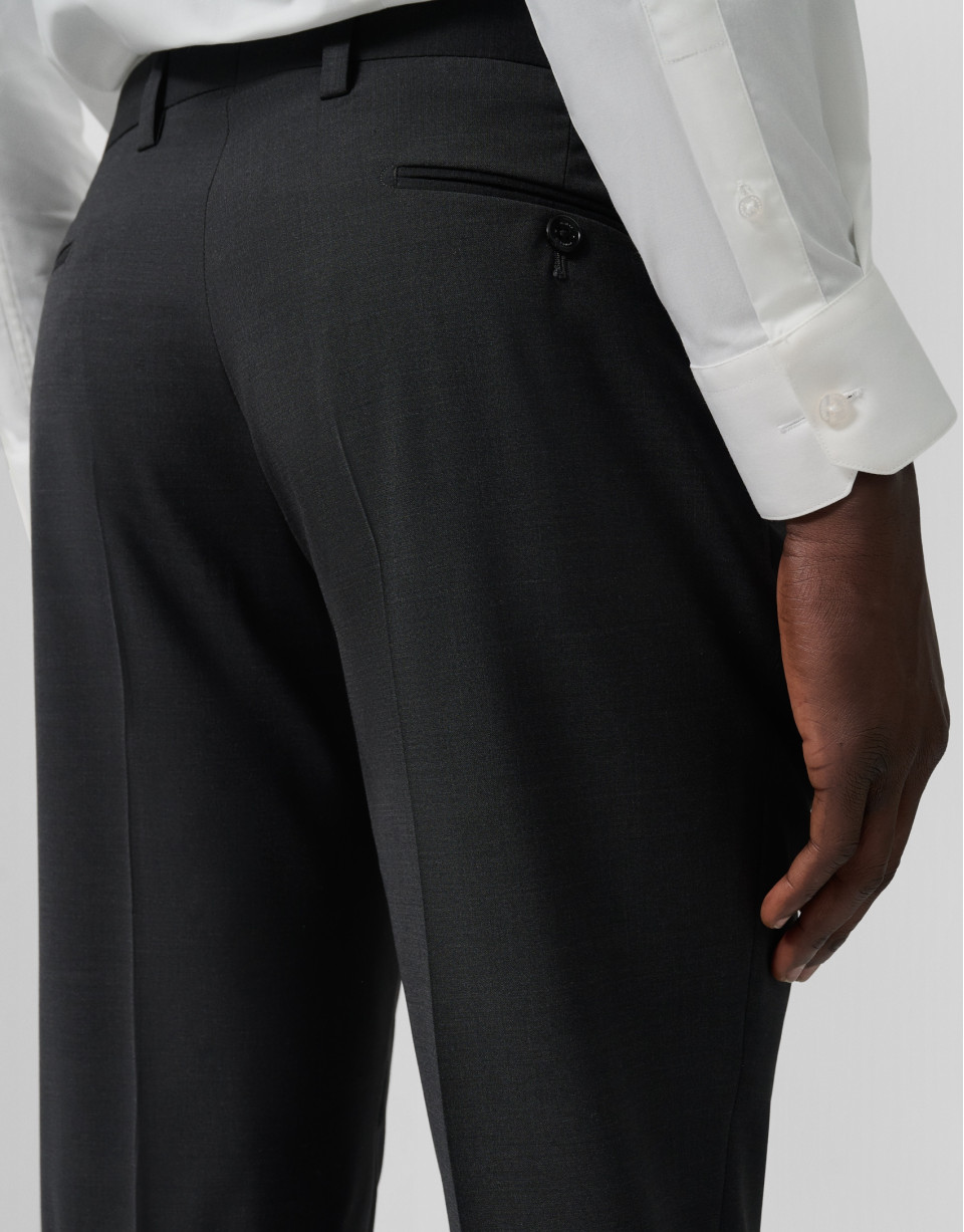 Traje half canvas slim fit liso gris oscuro | Roberto Verino