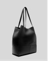 Bolso shopper Megan Midi piel negra - Mujer | Roberto Verino