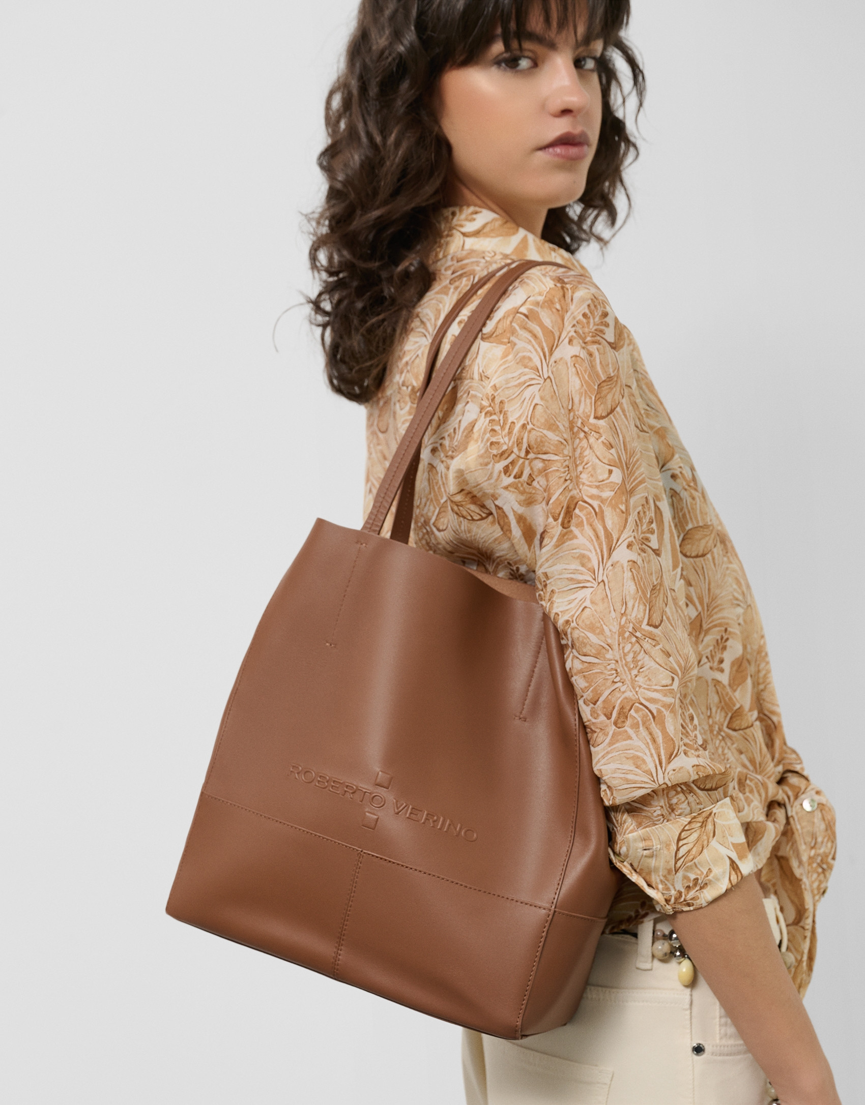 Bolso shopper Megan Midi piel cuero - Mujer | Roberto Verino