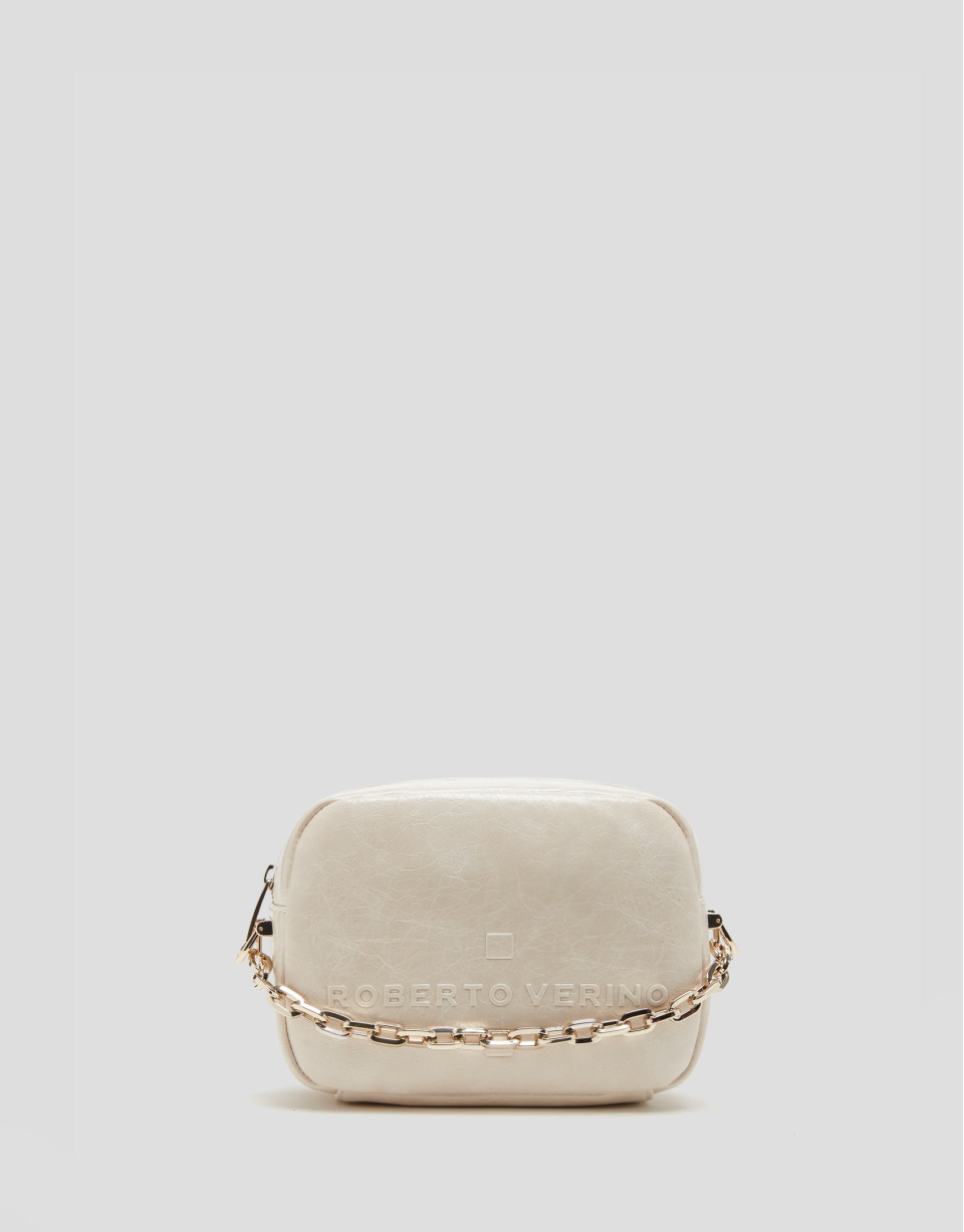 Bazin Beige shoulder bag - Woman - AW2024 | Roberto Verino