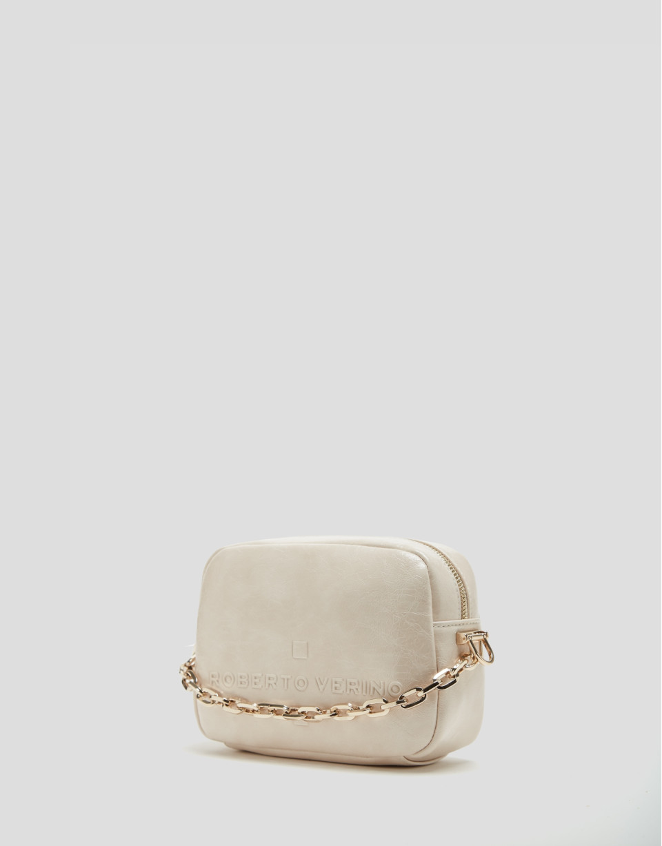 Bazin Beige shoulder bag - Woman - AW2024 | Roberto Verino
