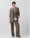 Cool wool tailored trousers in toasted brown | Roberto Verino