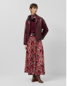 Falda midi plisada crepe georgette estampado ... | Roberto Verino