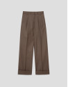 Cool wool tailored trousers in toasted brown | Roberto Verino