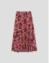 Pleated crepe georgette midi skirt with ... | Roberto Verino