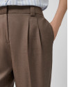Cool wool tailored trousers in toasted brown | Roberto Verino